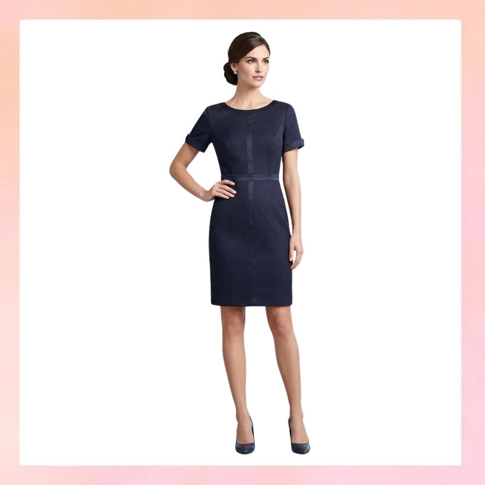 ANTONIO MELANI Jacquard Circle Pattern Sheath Dress Size 8 Workwear